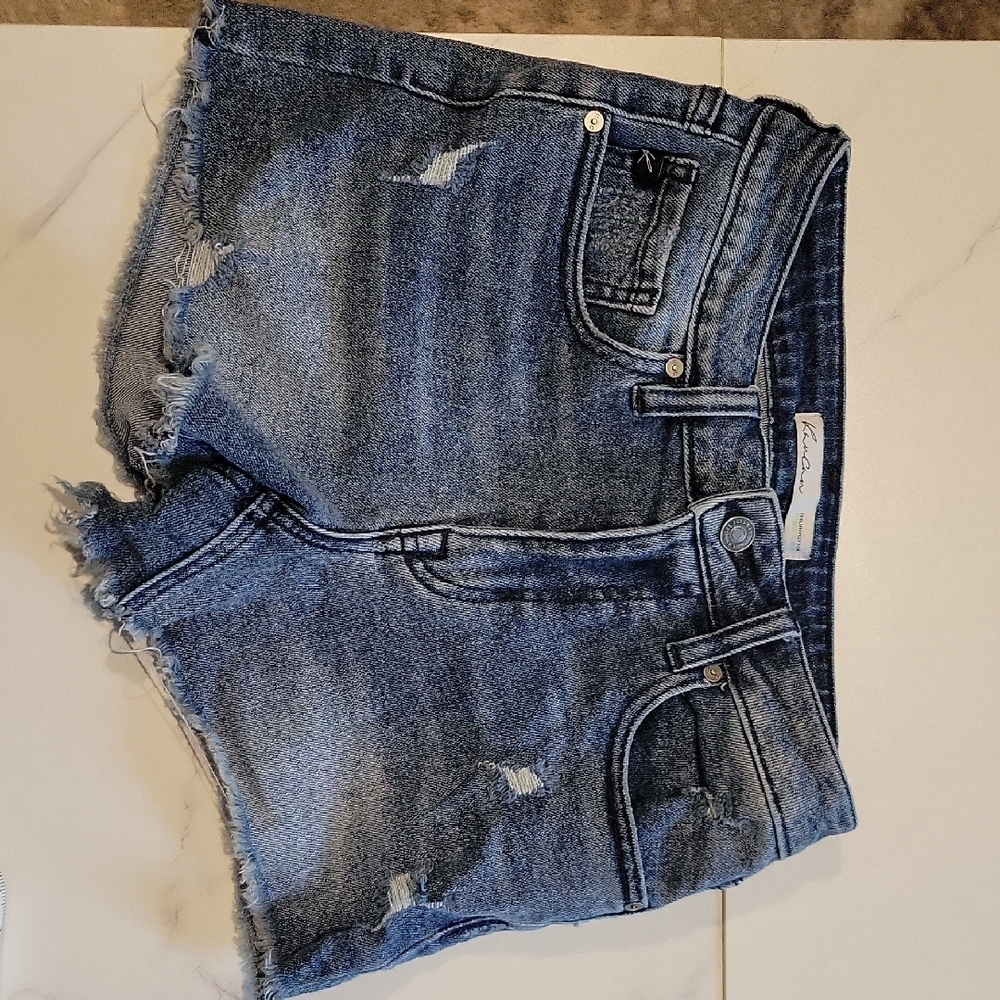 KanCan Blue Distressed Jean Shorts